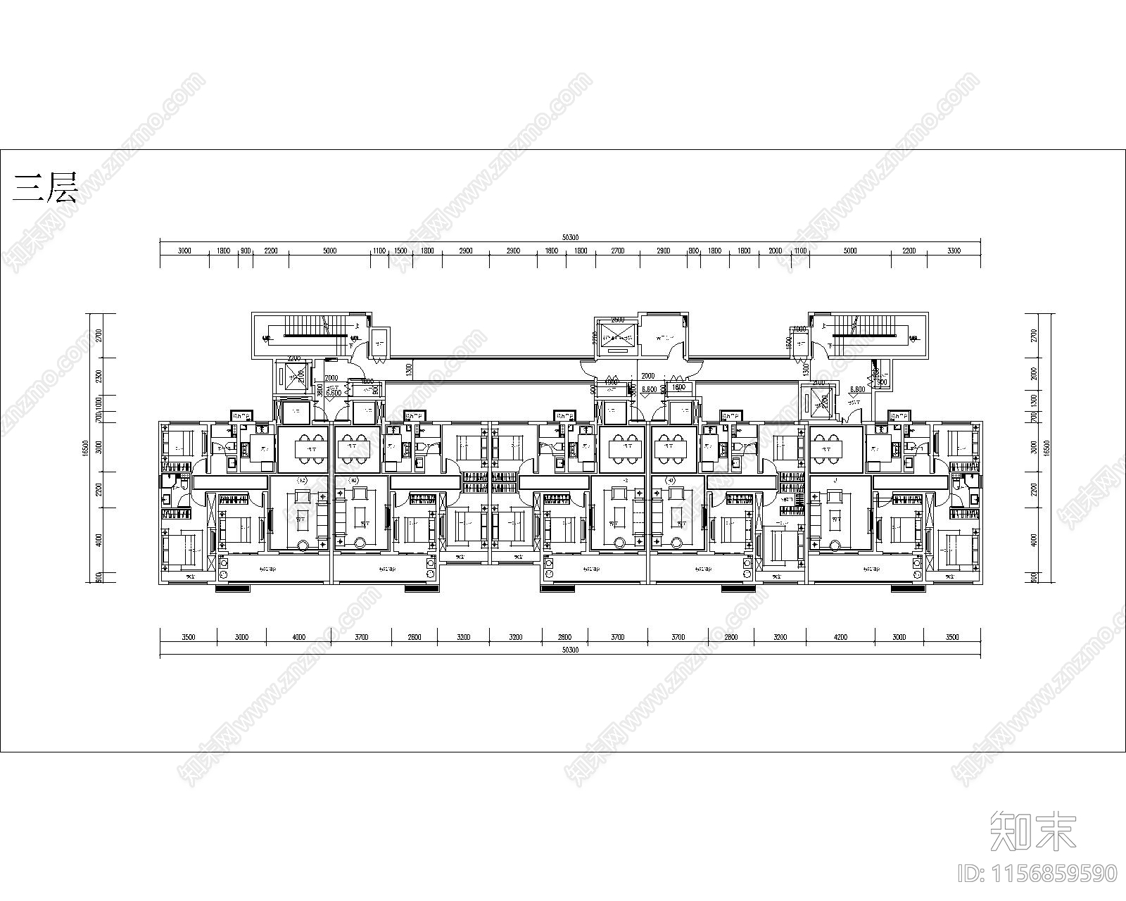 一梯五户一类高层全套图纸cad施工图下载【ID:1156859590】