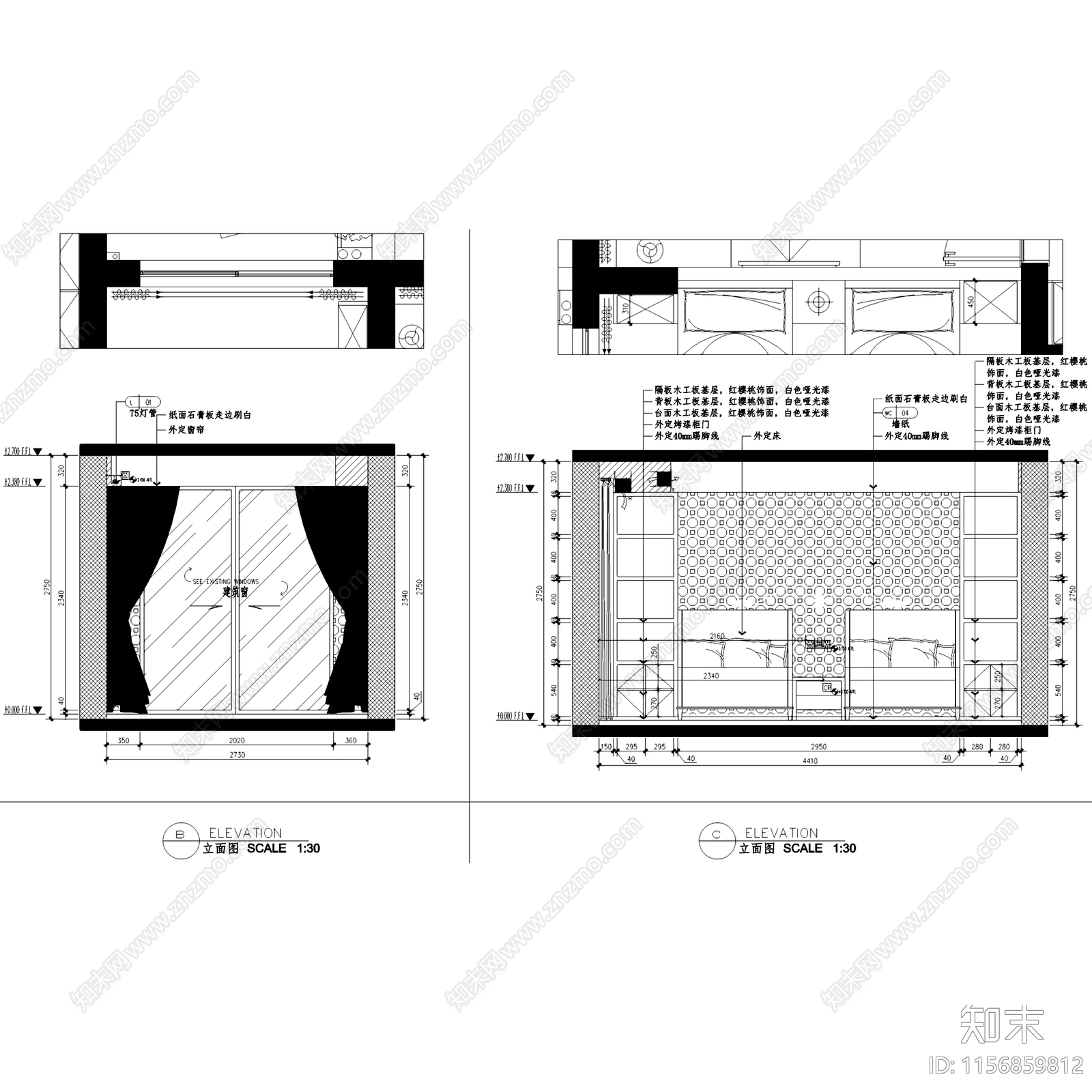 现代简约杭州白金海岸大平层无主灯室内家装cad施工图下载【ID:1156859812】