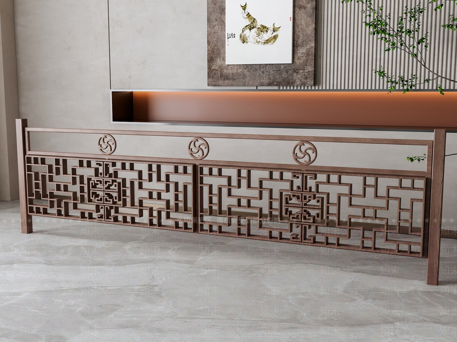 新中式实木栏杆SU模型下载【ID:1156862388】