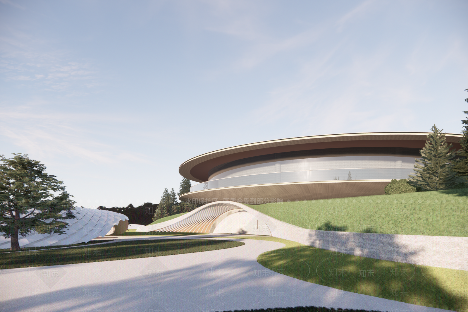 现代展览馆建筑SU模型下载【ID:1156862867】