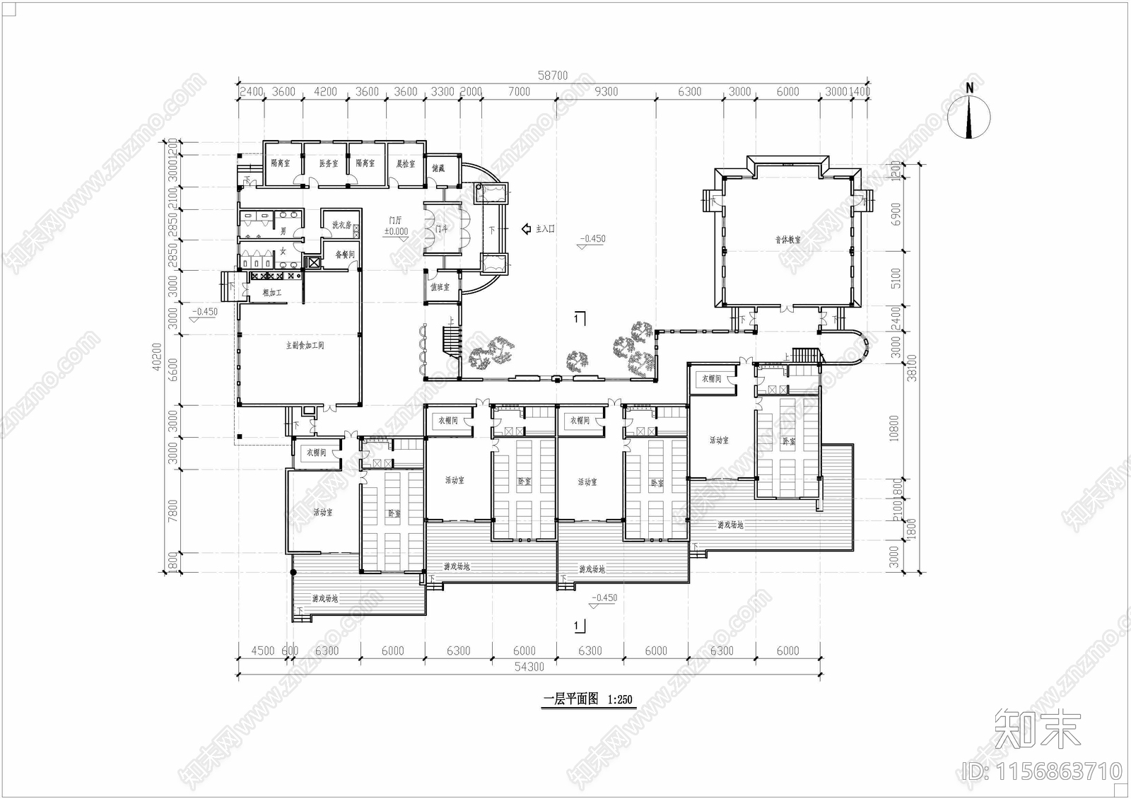 幼儿园cad施工图下载【ID:1156863710】