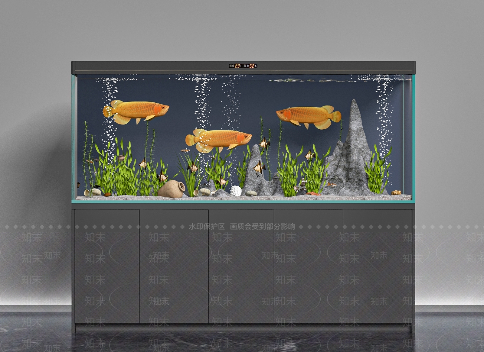 现代鱼缸水族3D模型下载【ID:1156865618】