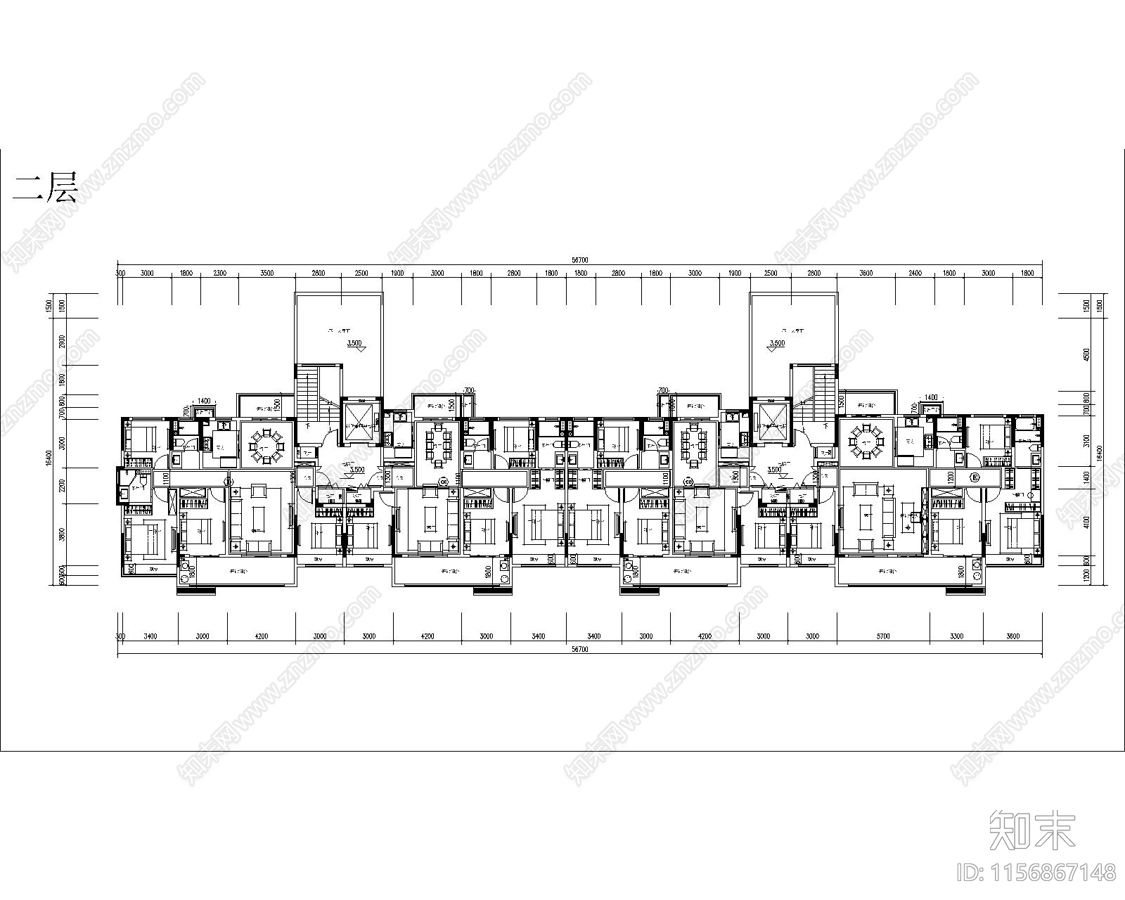 大面宽南北通洋房二类高层施工图下载【ID:1156867148】