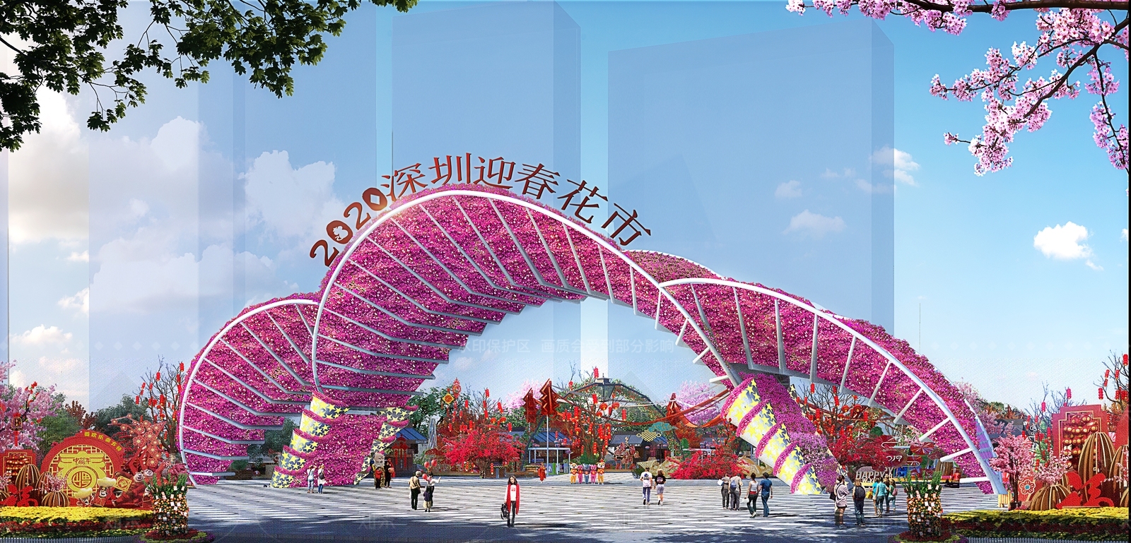 现代入口大门景观3D模型下载【ID:1156867599】