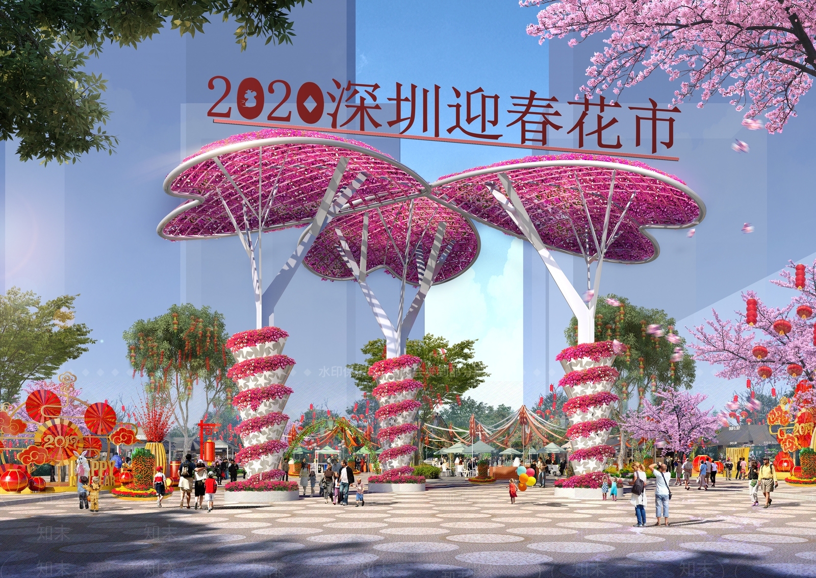 现代入口景观3D模型下载【ID:1156867620】