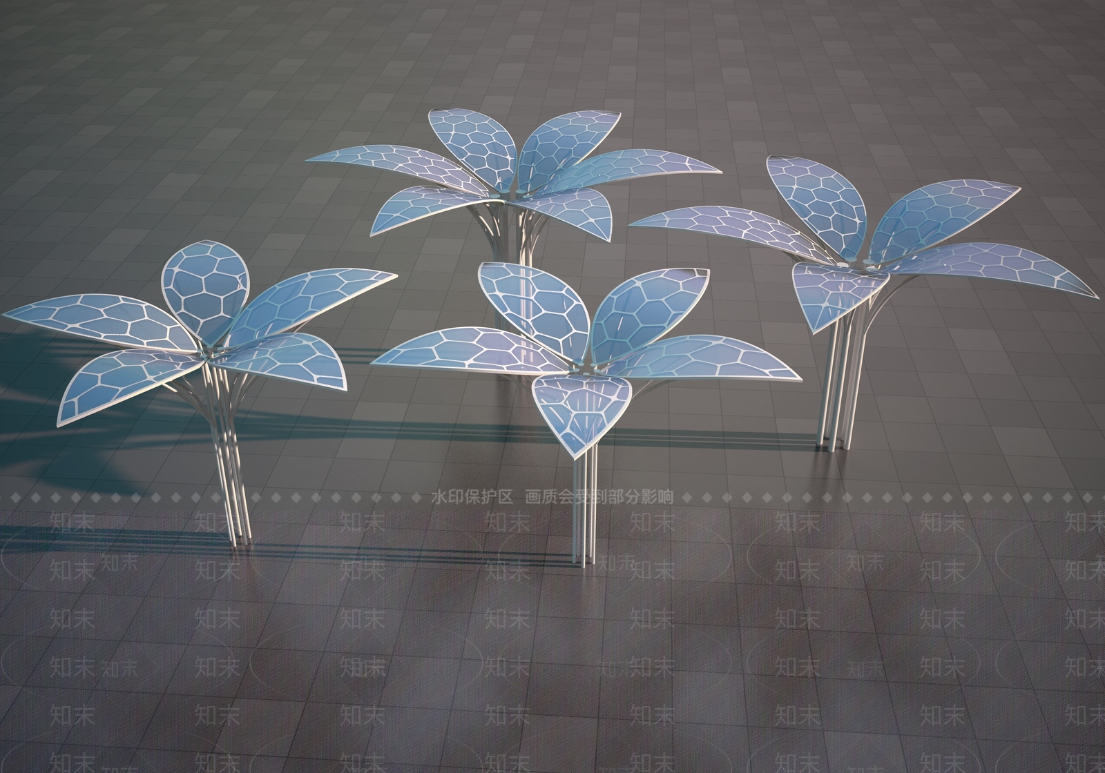 现代景观廊架3D模型下载【ID:1156870430】