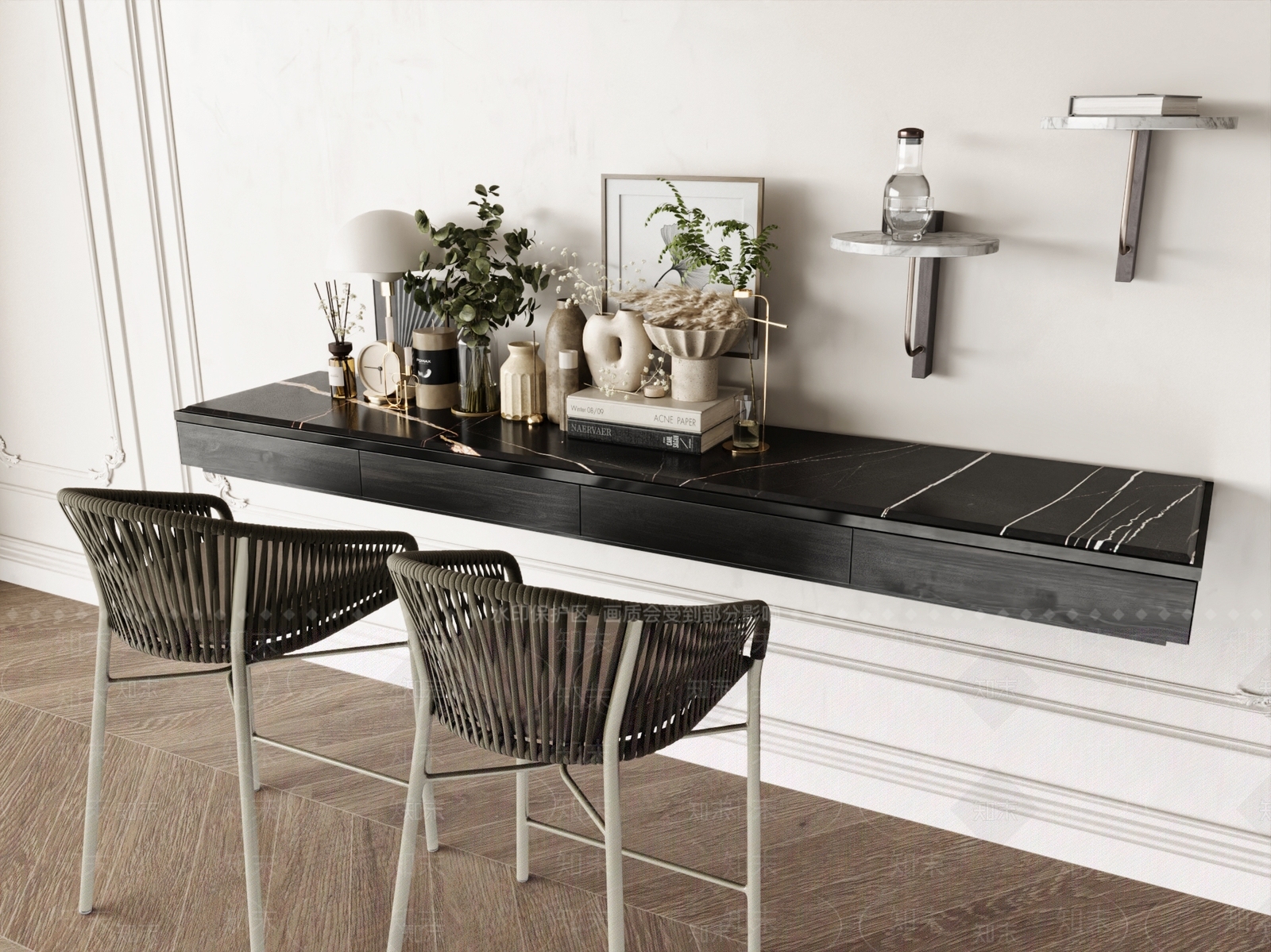 现代家居吧台桌椅3D模型下载【ID:1156871166】