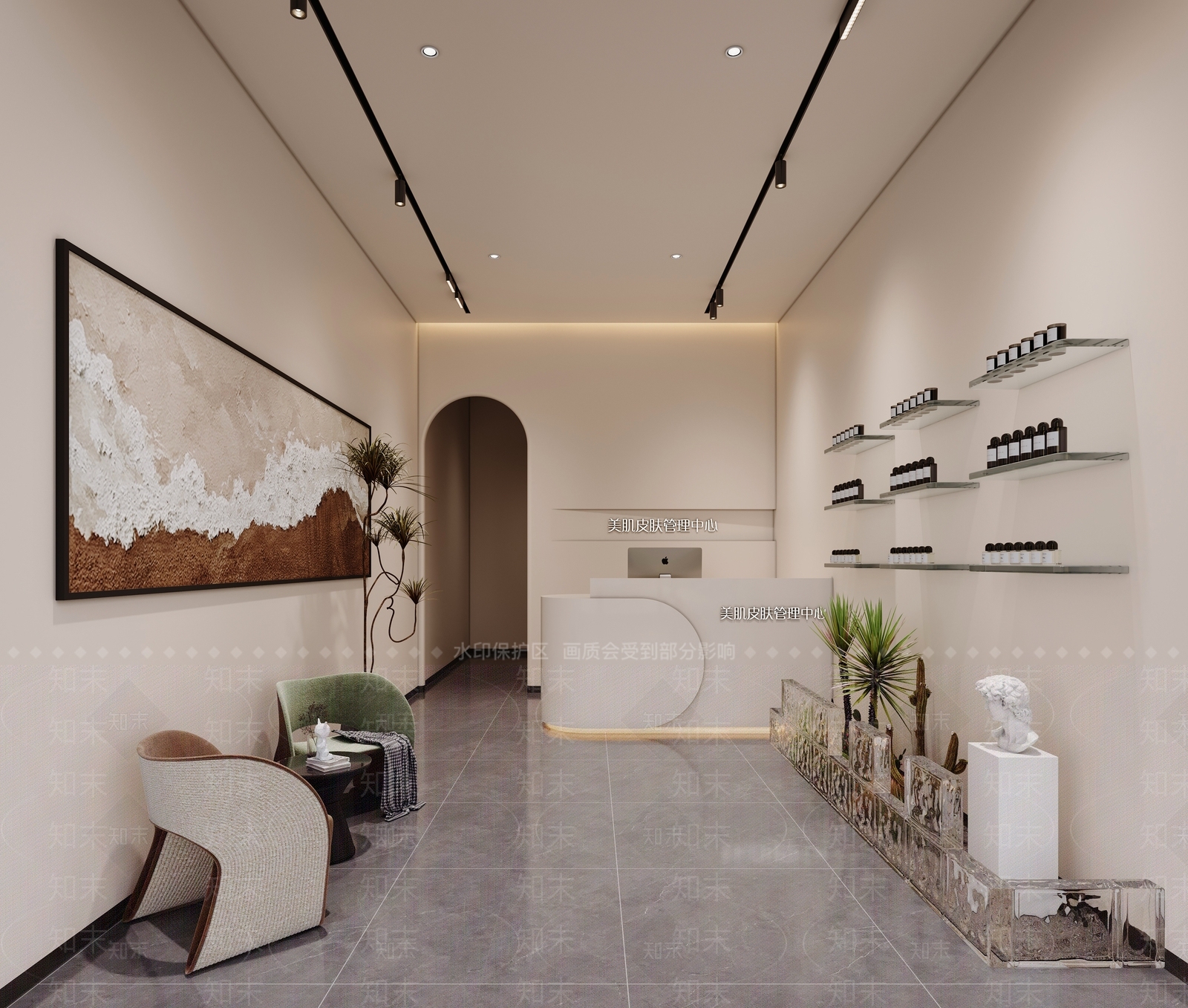 现代美容院大厅3D模型下载【ID:1156873424】