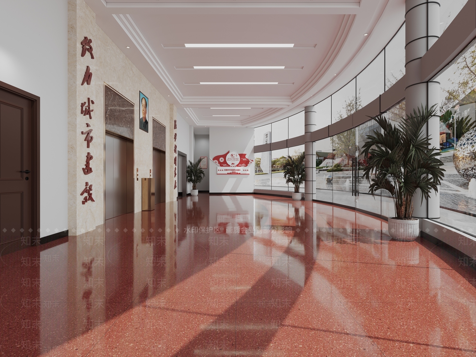现代接待办公大厅3D模型下载【ID:1156879494】