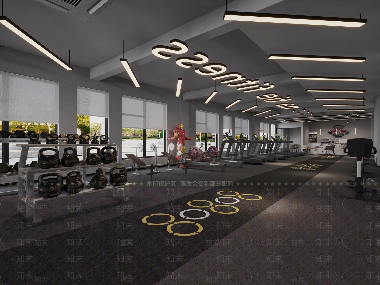 工业风健身房3D模型下载【ID:1156880139】