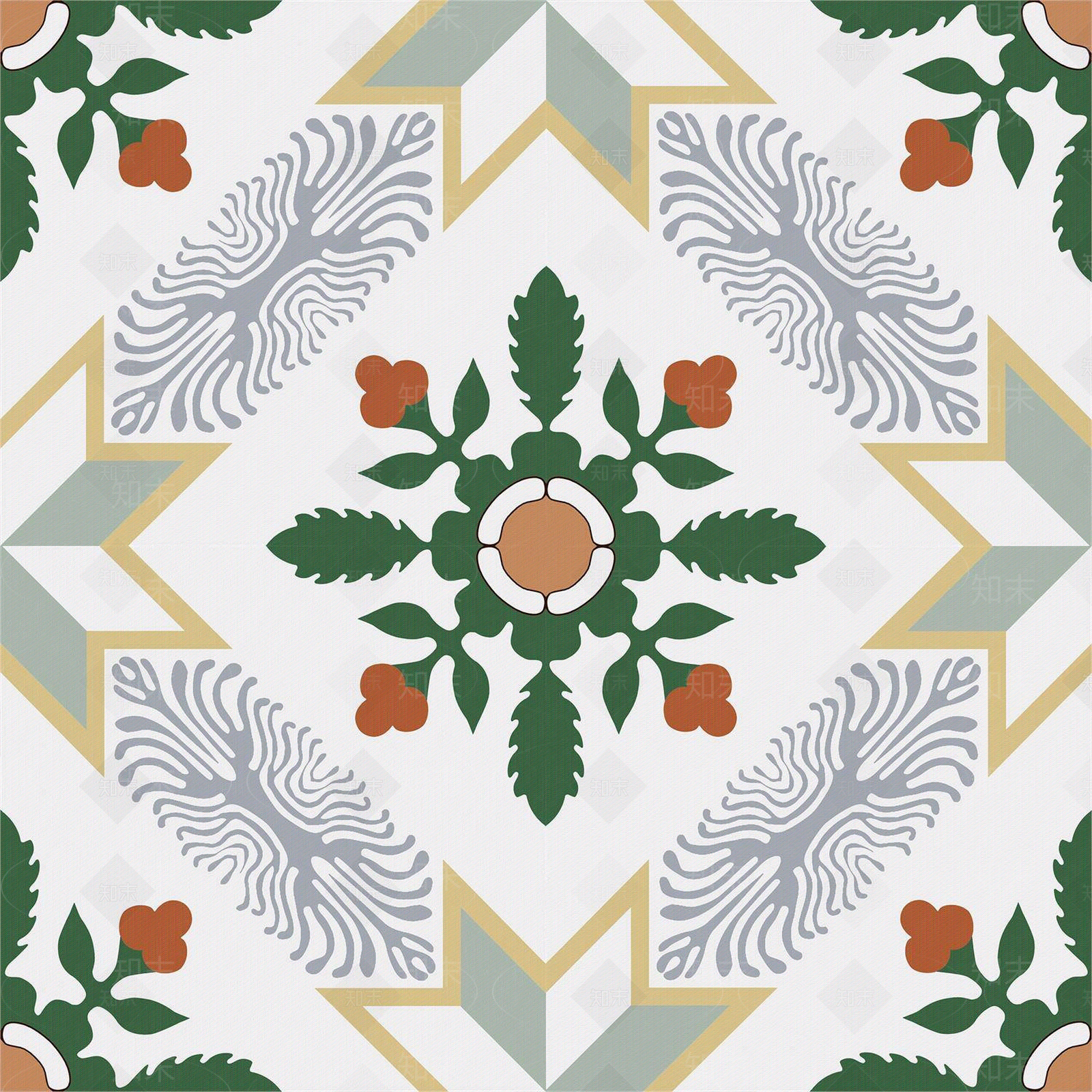 摩洛哥复古民族风彩色拼花花砖贴图下载【ID:1156879730】