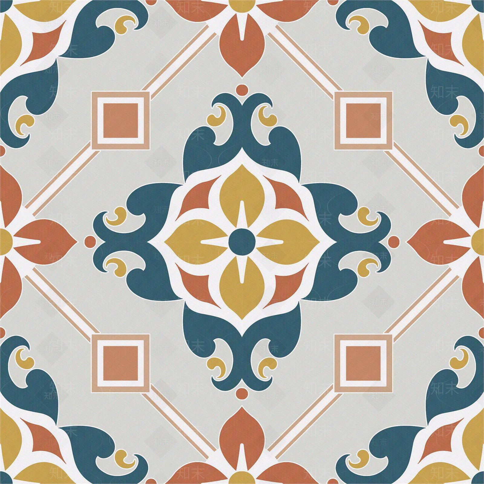 摩洛哥复古民族风彩色拼花花砖贴图下载【ID:1156879746】