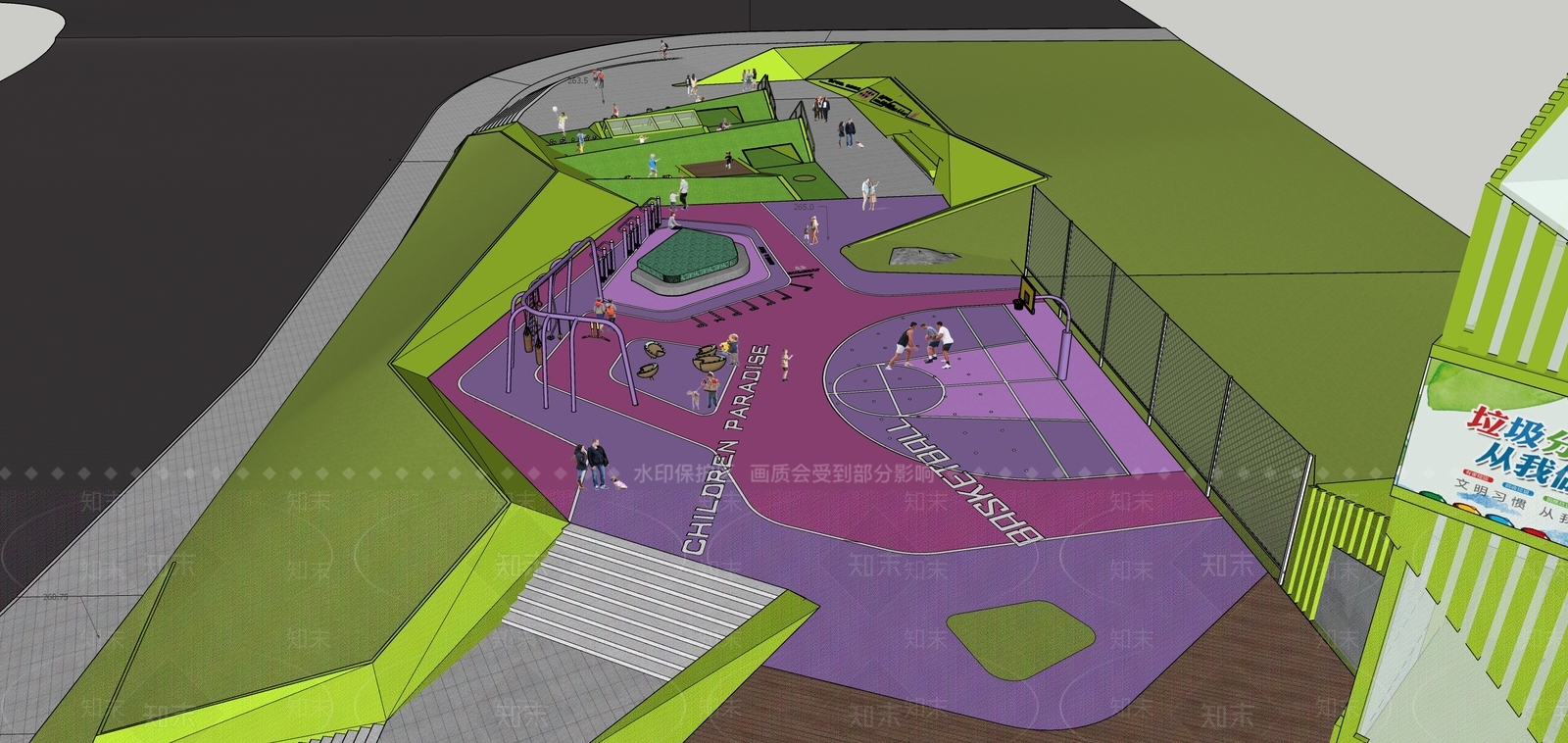 现代环保体育文化主题公园景观SU模型下载【ID:1157035353】