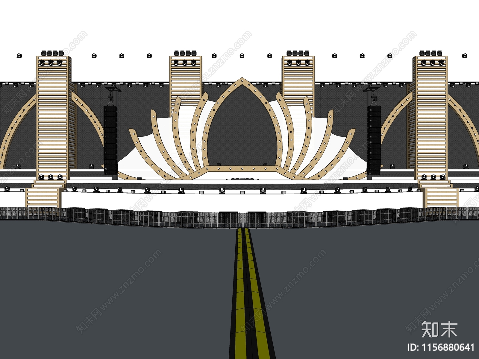 现代表演舞台SU模型下载【ID:1156880641】