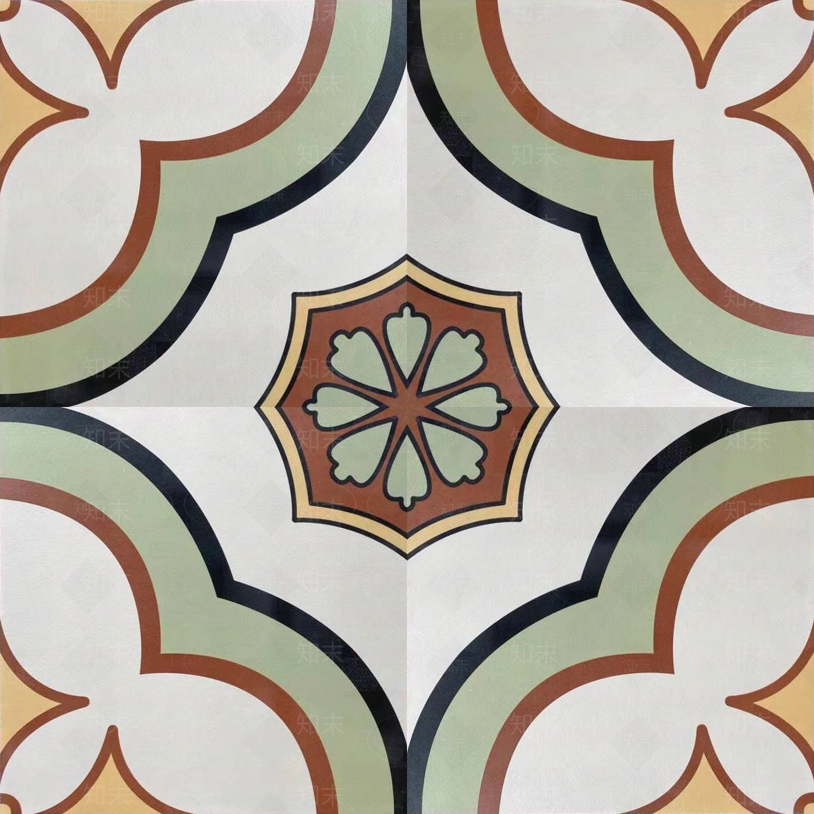 摩洛哥复古民族风彩色拼花花砖贴图下载【ID:1156881474】