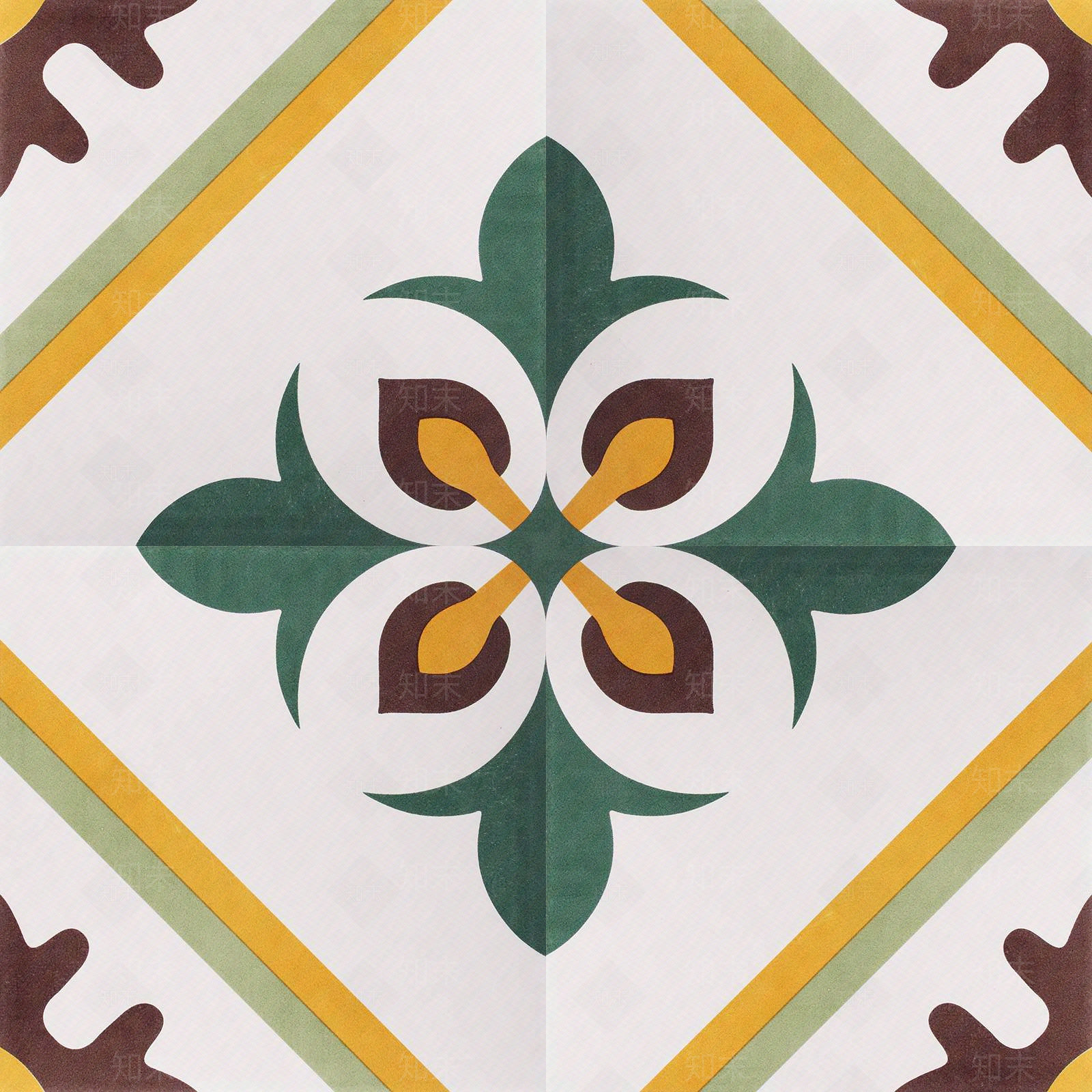 摩洛哥复古民族风彩色拼花花砖贴图下载【ID:1156881456】