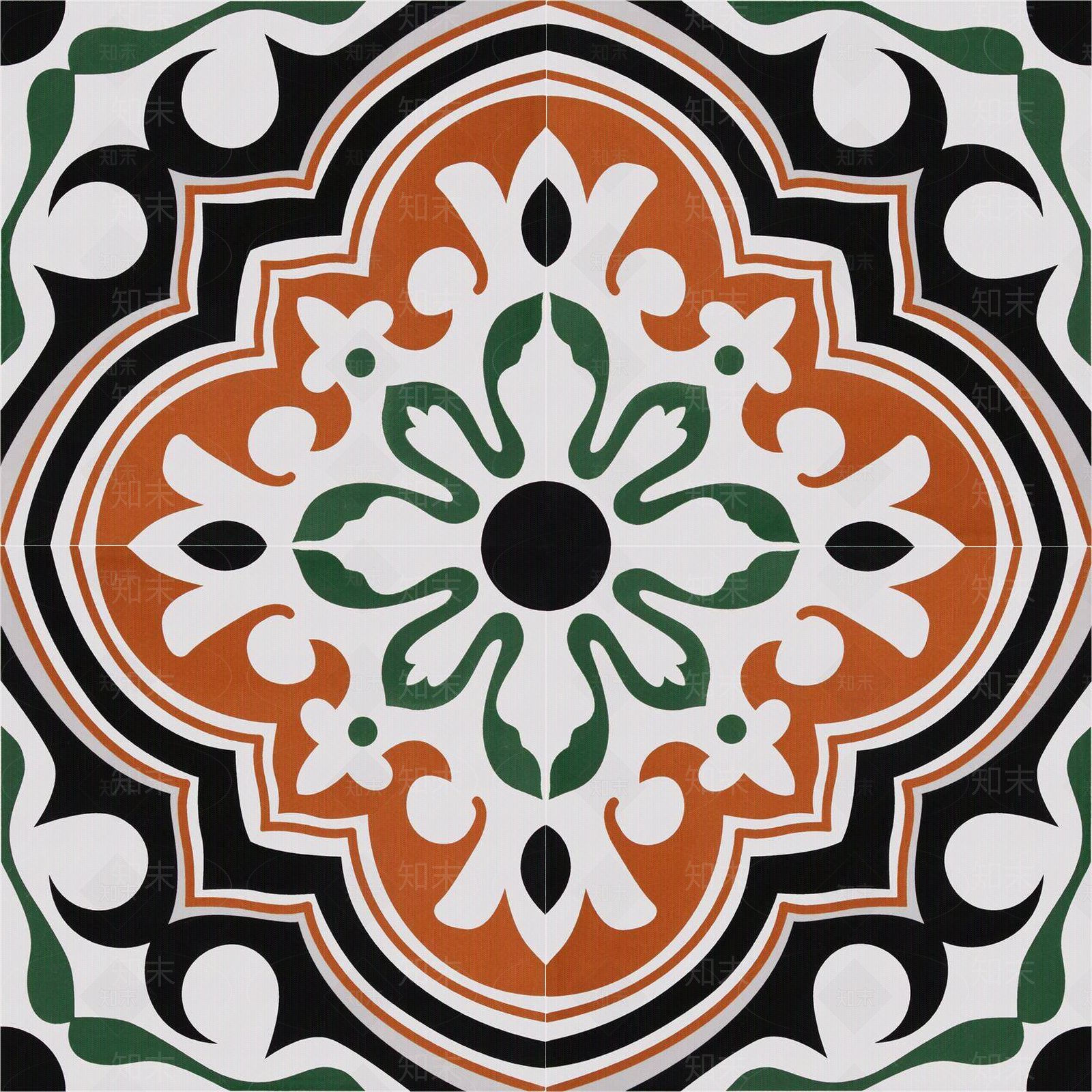 摩洛哥复古民族风彩色拼花花砖贴图下载【ID:1156881625】