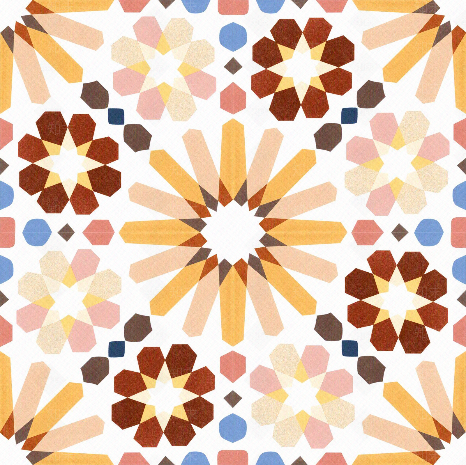 摩洛哥复古民族风彩色拼花花砖贴图下载【ID:1156882222】