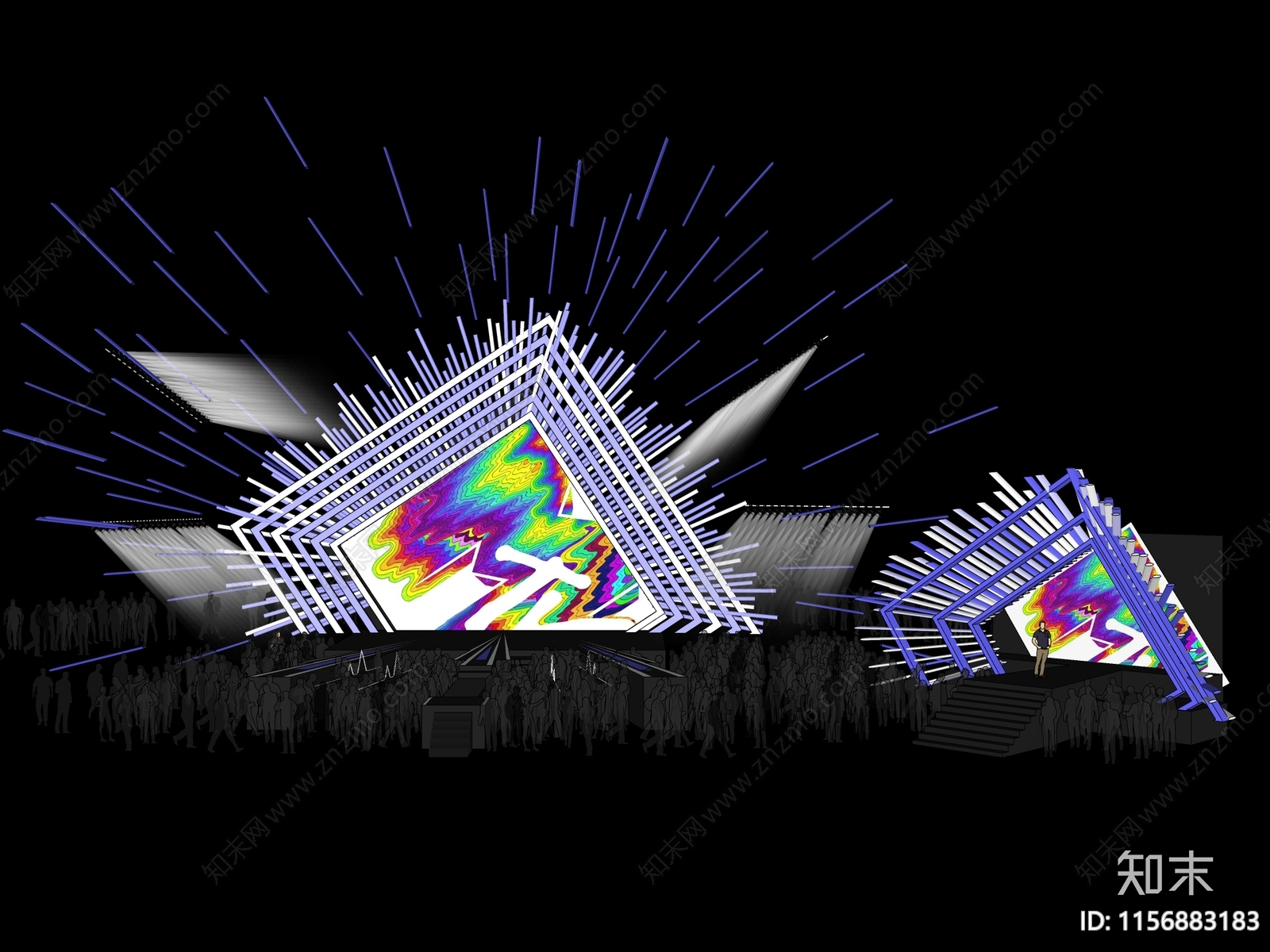 现代表演舞台SU模型下载【ID:1156883183】
