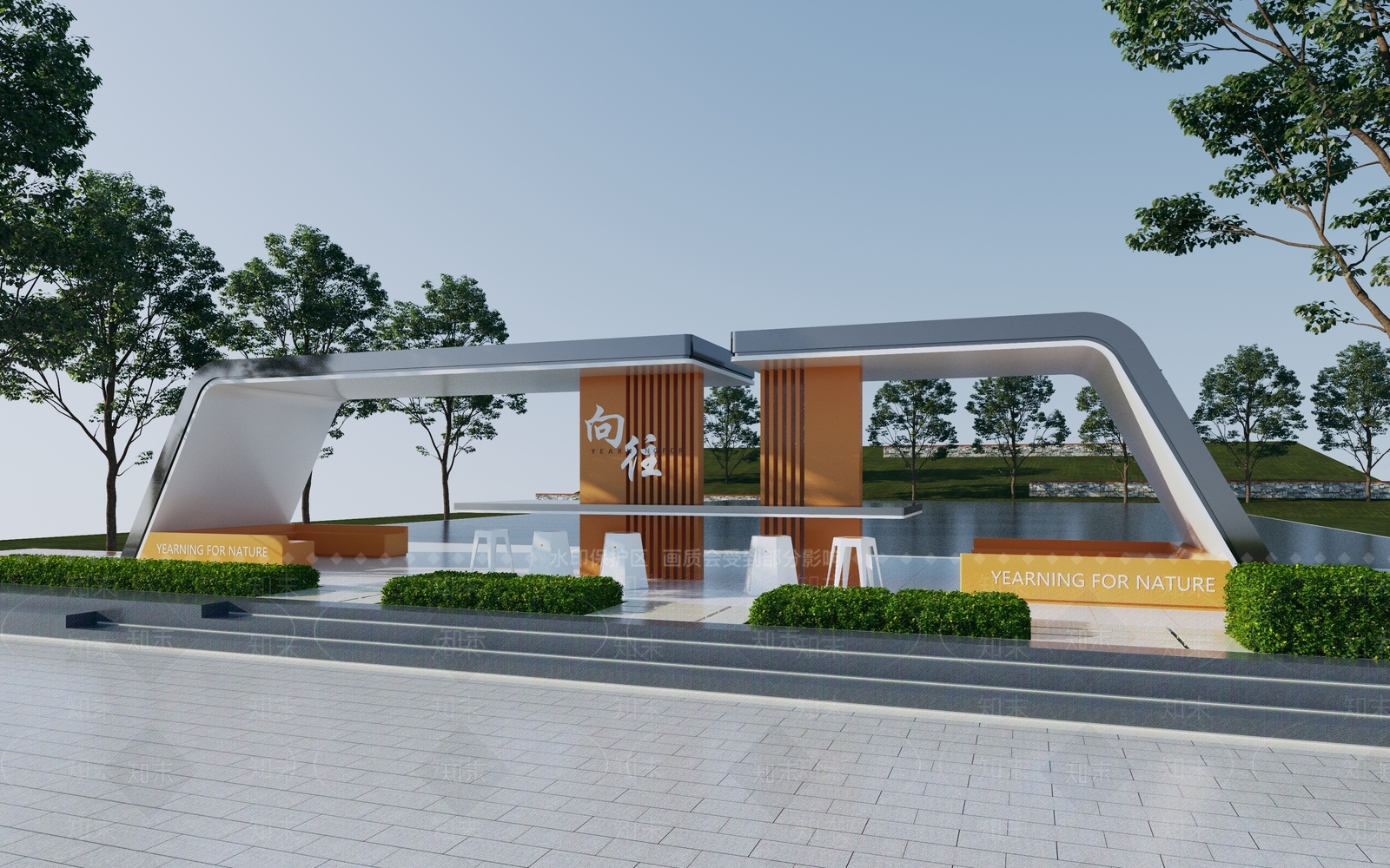 现代廊架3D模型下载【ID:1156885138】