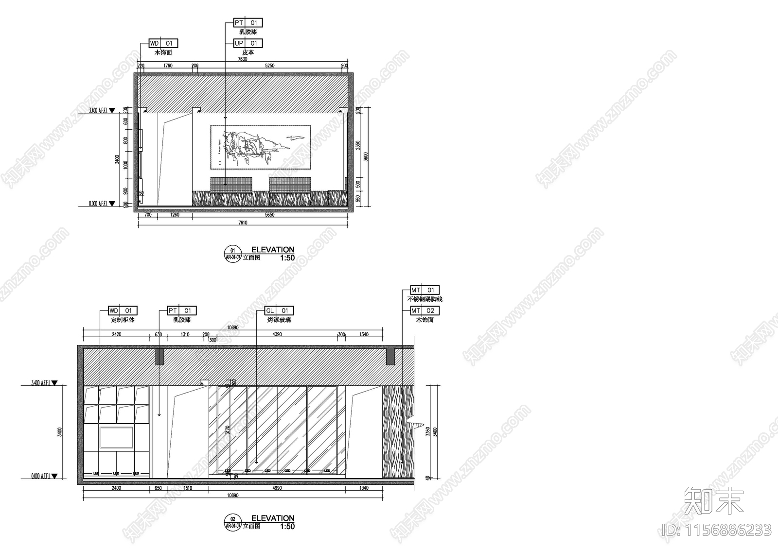 现代医疗医院室内cad施工图下载【ID:1156886233】