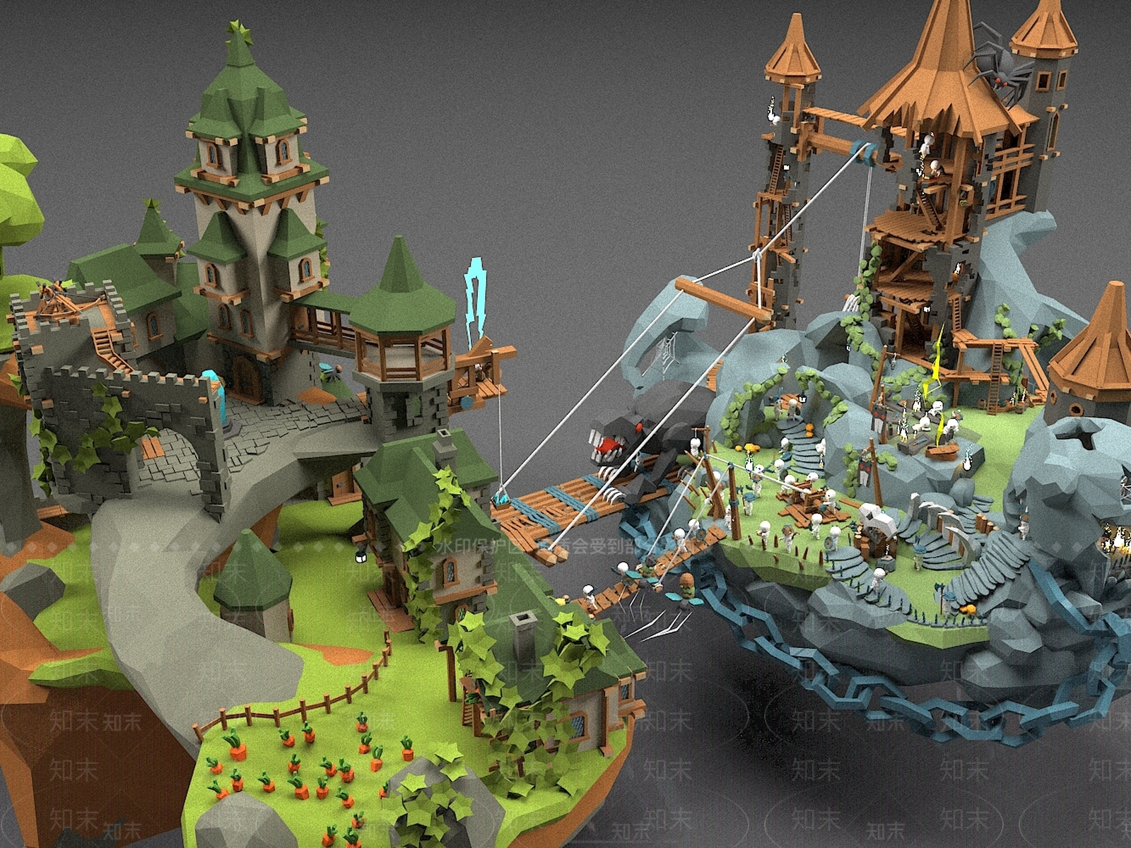 现代卡通建筑3D模型下载【ID:1156886550】