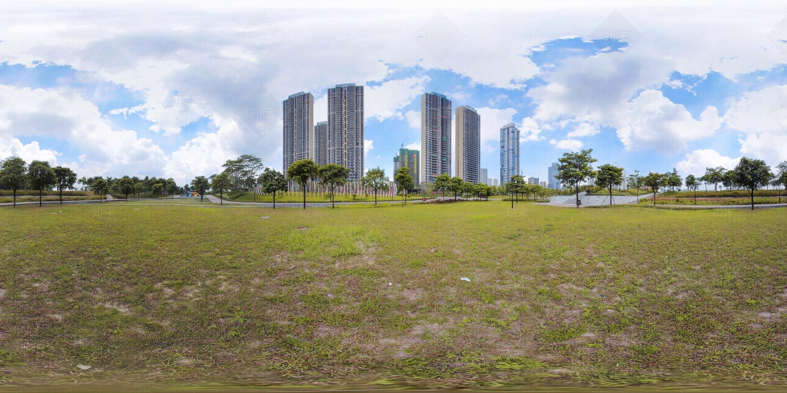 城市休闲广场绿地全景HDR贴图下载【ID:1156890836】