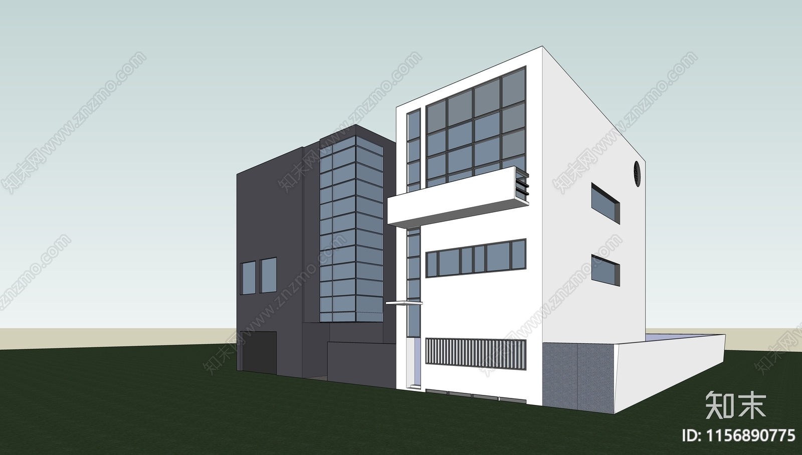 柯布西耶吉野特住宅SU模型下载【ID:1156890775】