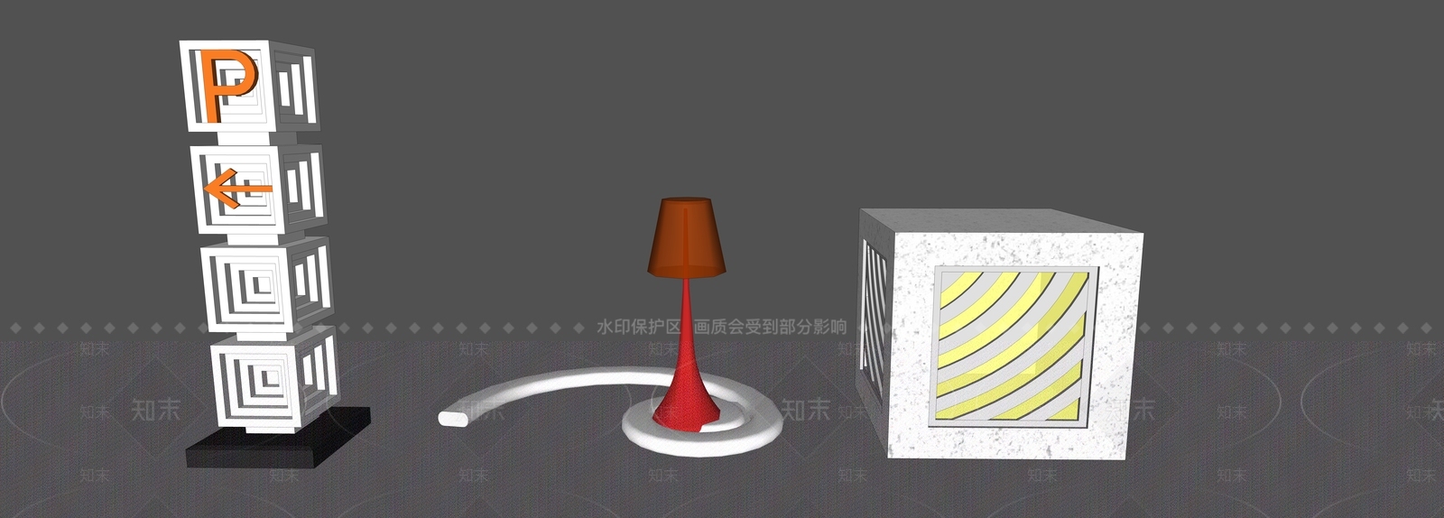 现代景观灯具SU模型下载【ID:1156890998】