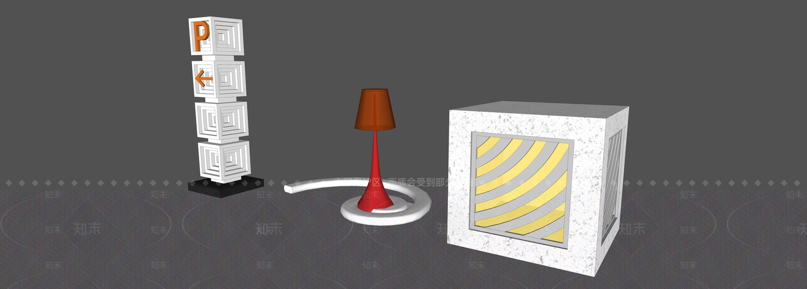 现代景观灯具SU模型下载【ID:1156890998】