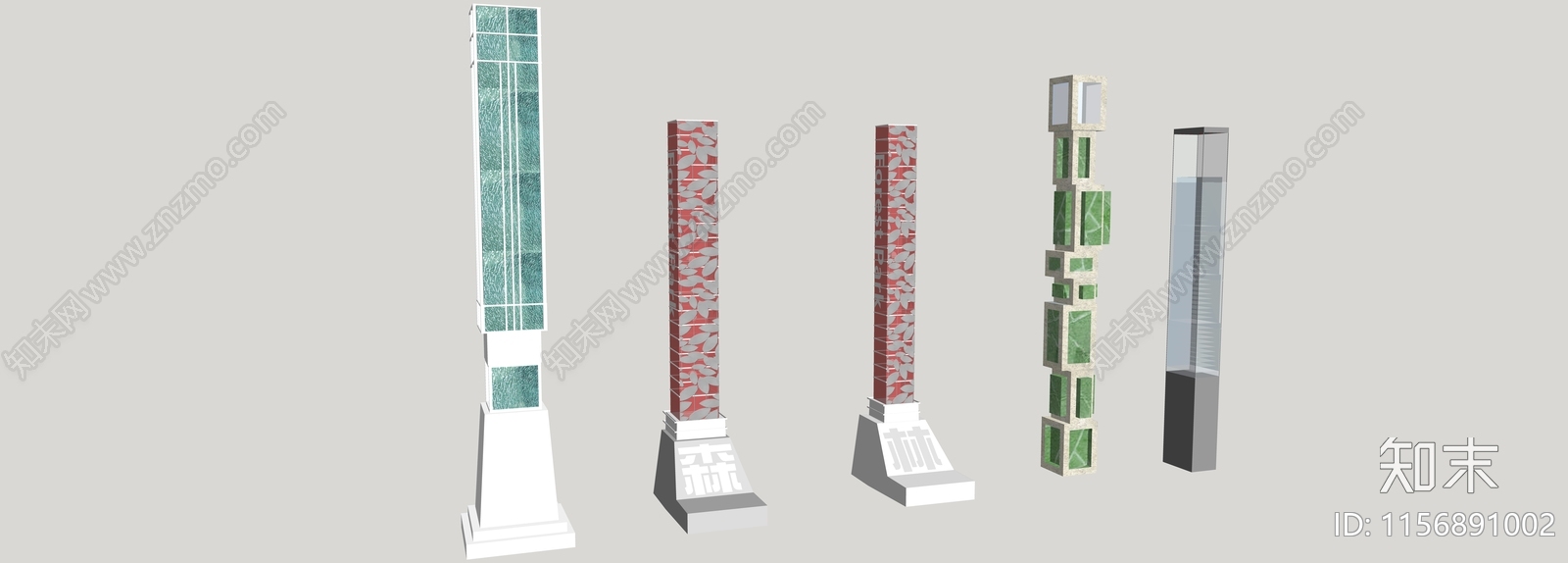 现代景观灯柱SU模型下载【ID:1156891002】