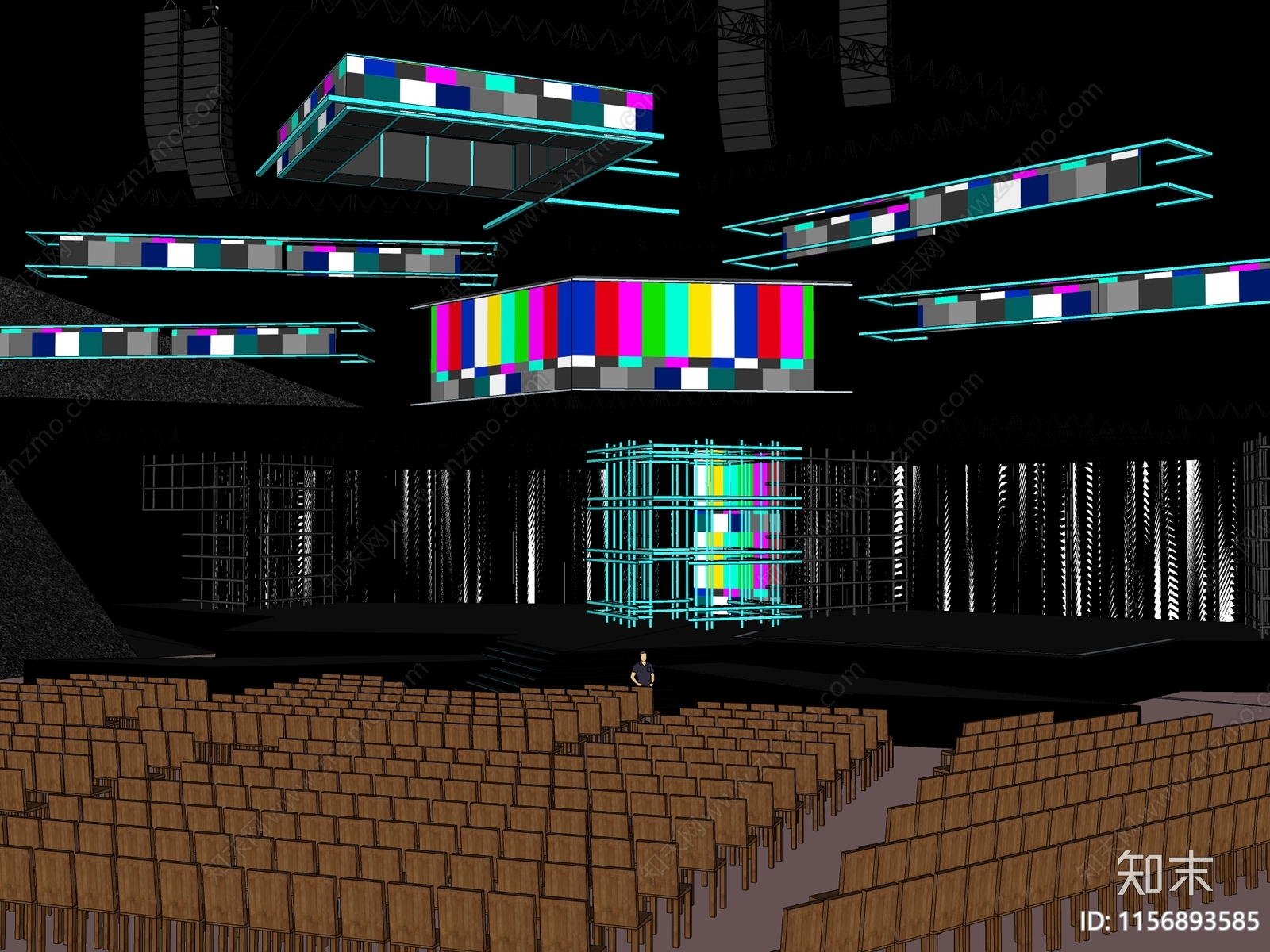 现代表演舞台SU模型下载【ID:1156893585】