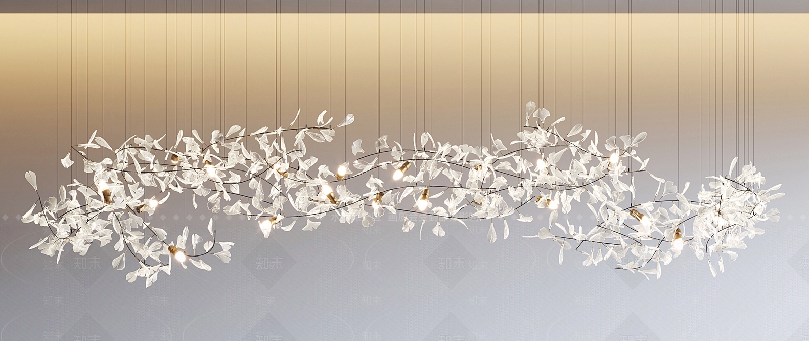 现代水晶吊灯3D模型下载【ID:1156894920】