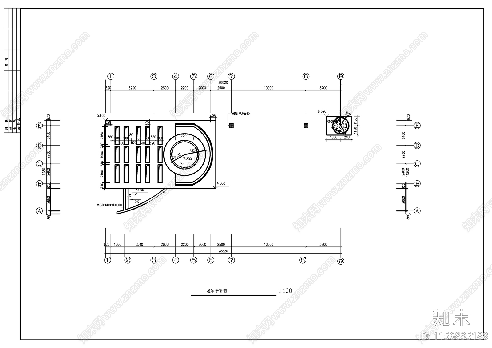 厂房门卫室大门建筑cad施工图下载【ID:1156895188】