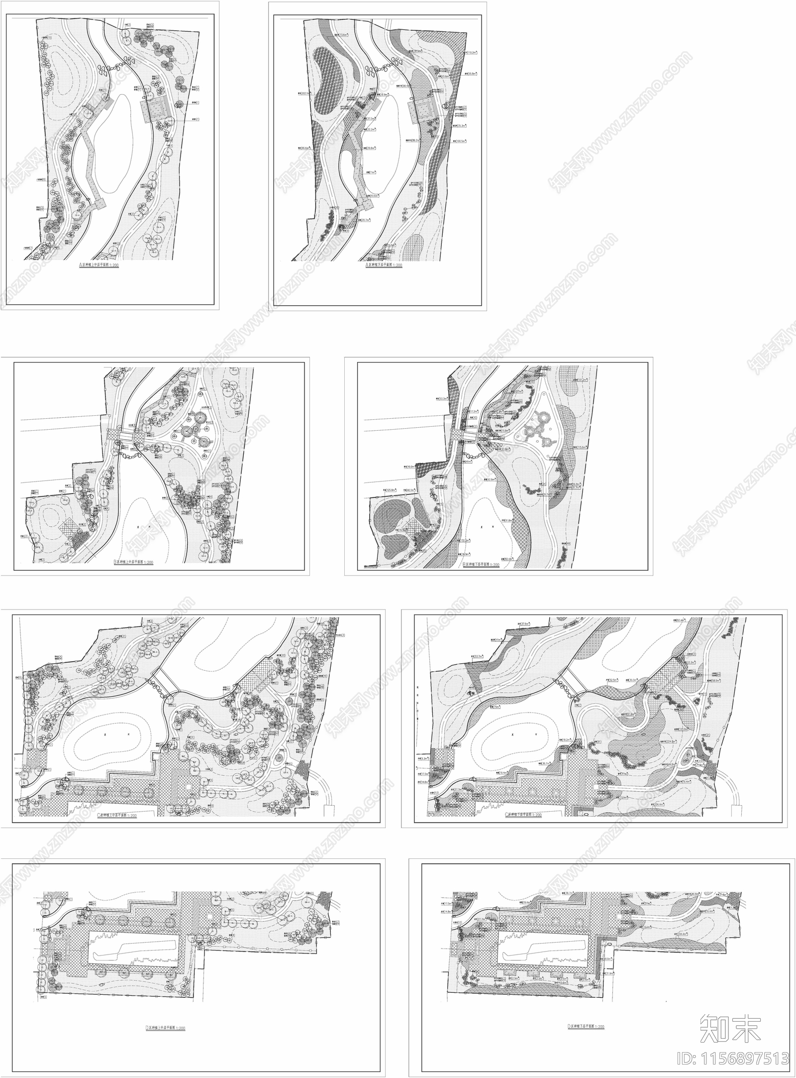 滨河公园景观绿化种植施工图下载【ID:1156897513】