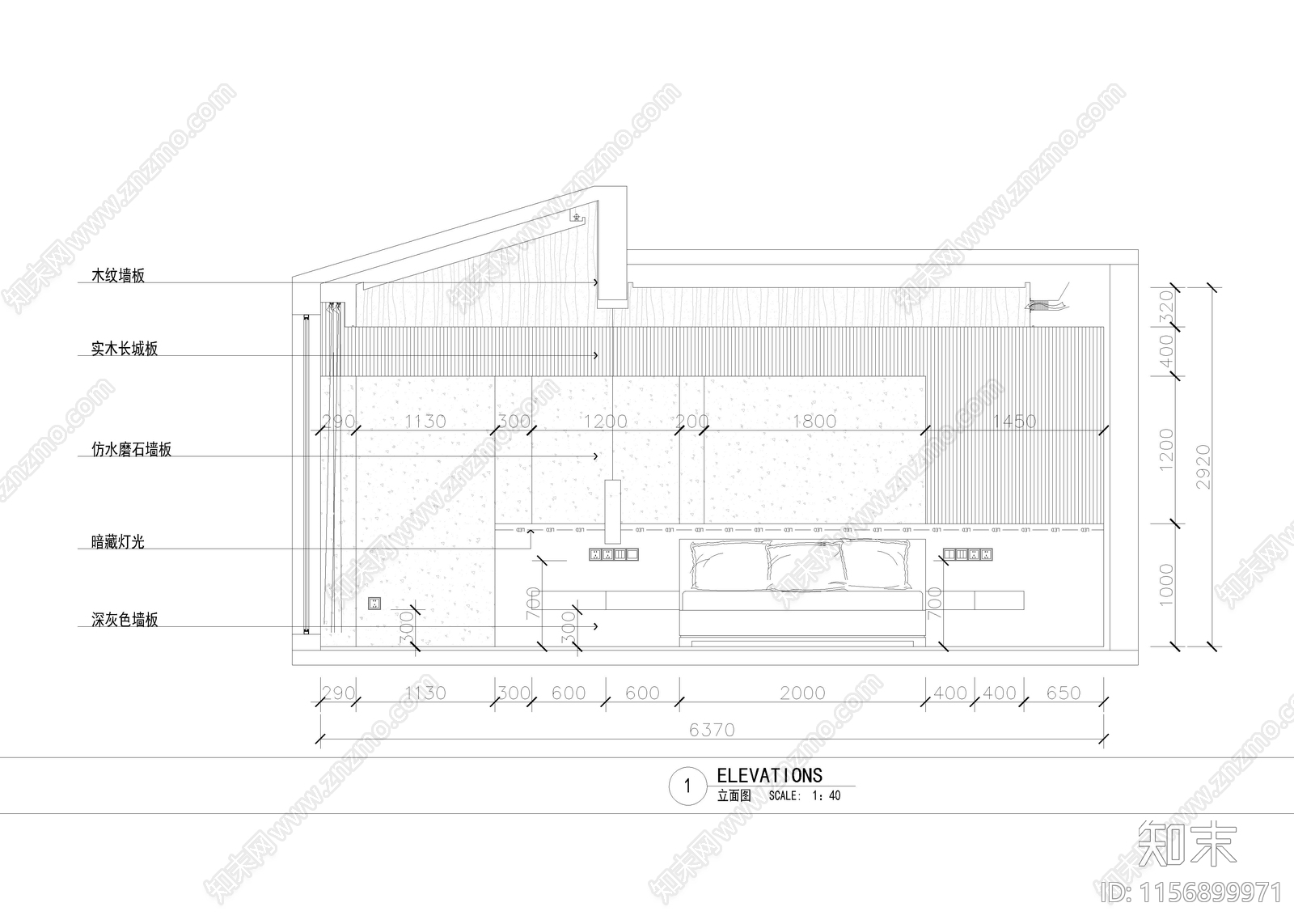 家居卧室cad施工图下载【ID:1156899971】