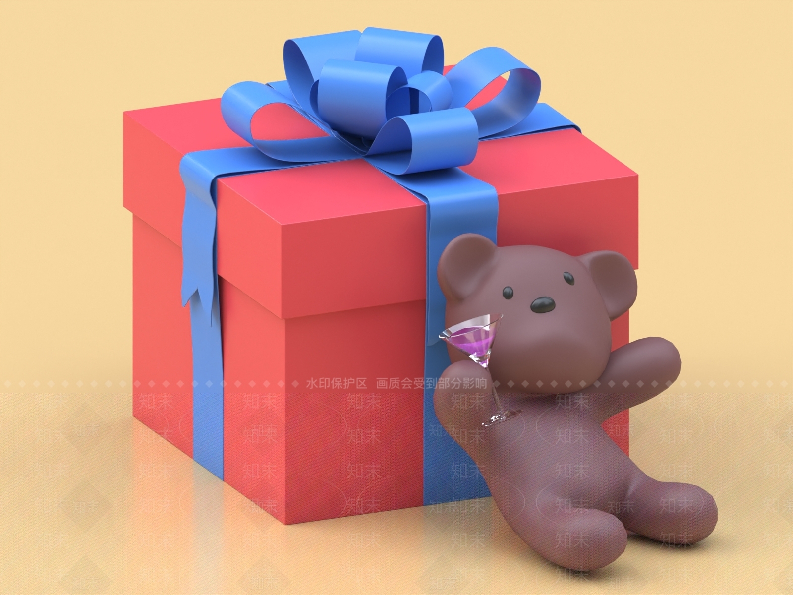 现代礼盒美陈3D模型下载【ID:1156900516】