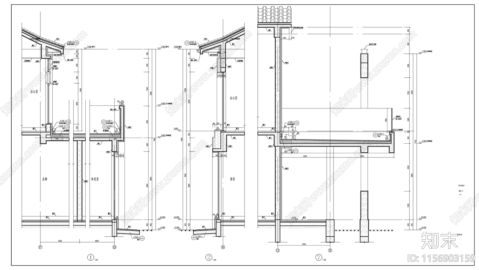 某滨河公园新中式风格管理用房建施图施工图下载【ID:1156903159】