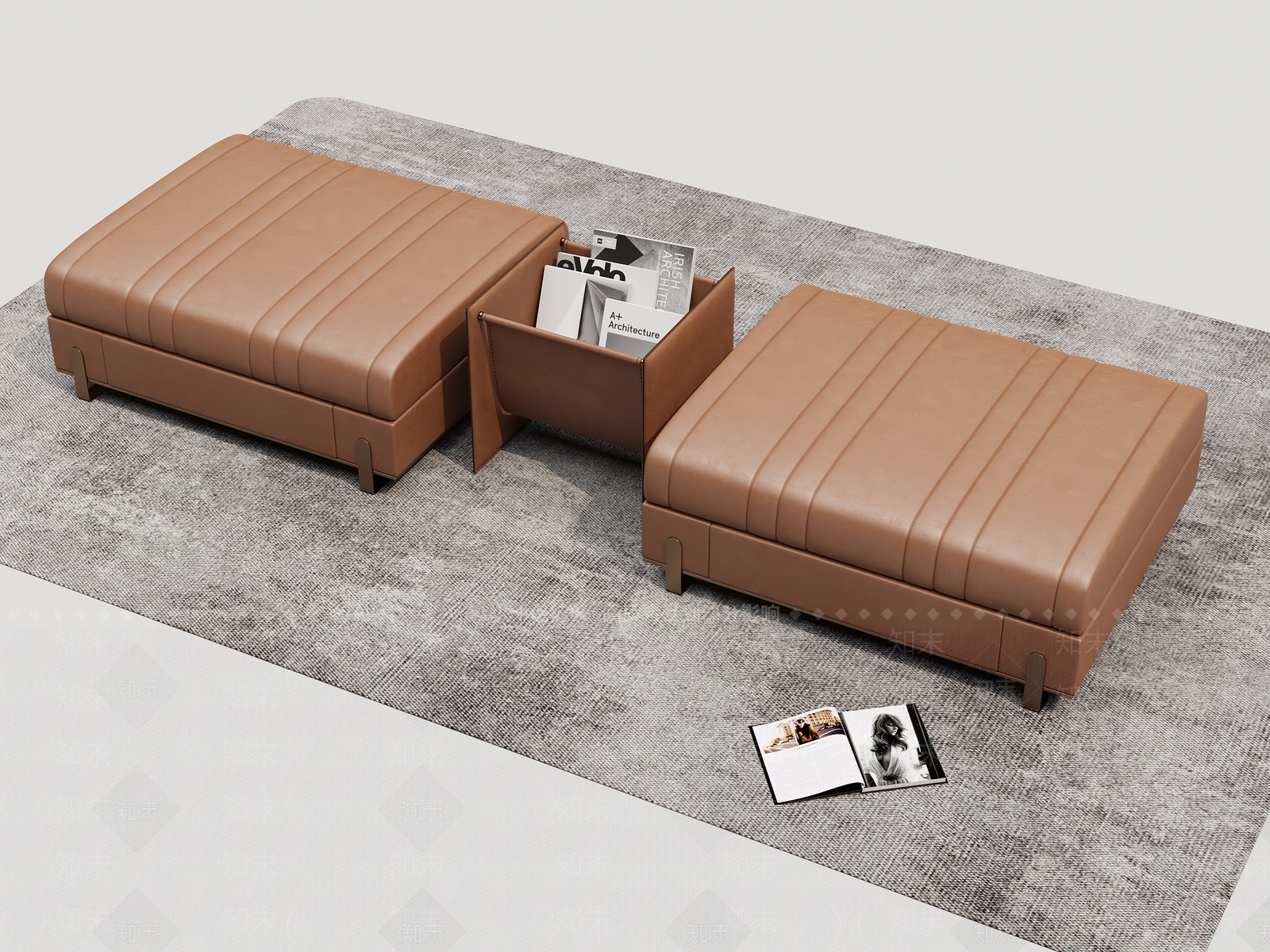 现代沙发凳3D模型下载【ID:1156904902】