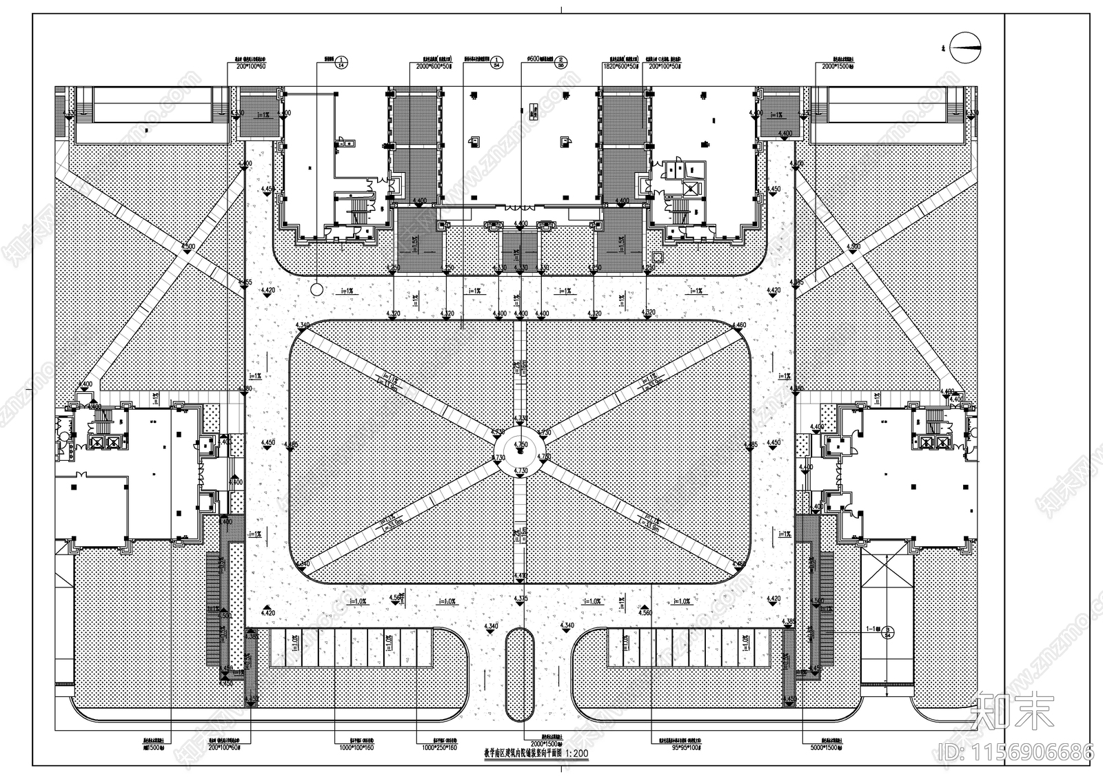 校园教学楼区室外景观节点详图cad施工图下载【ID:1156906686】