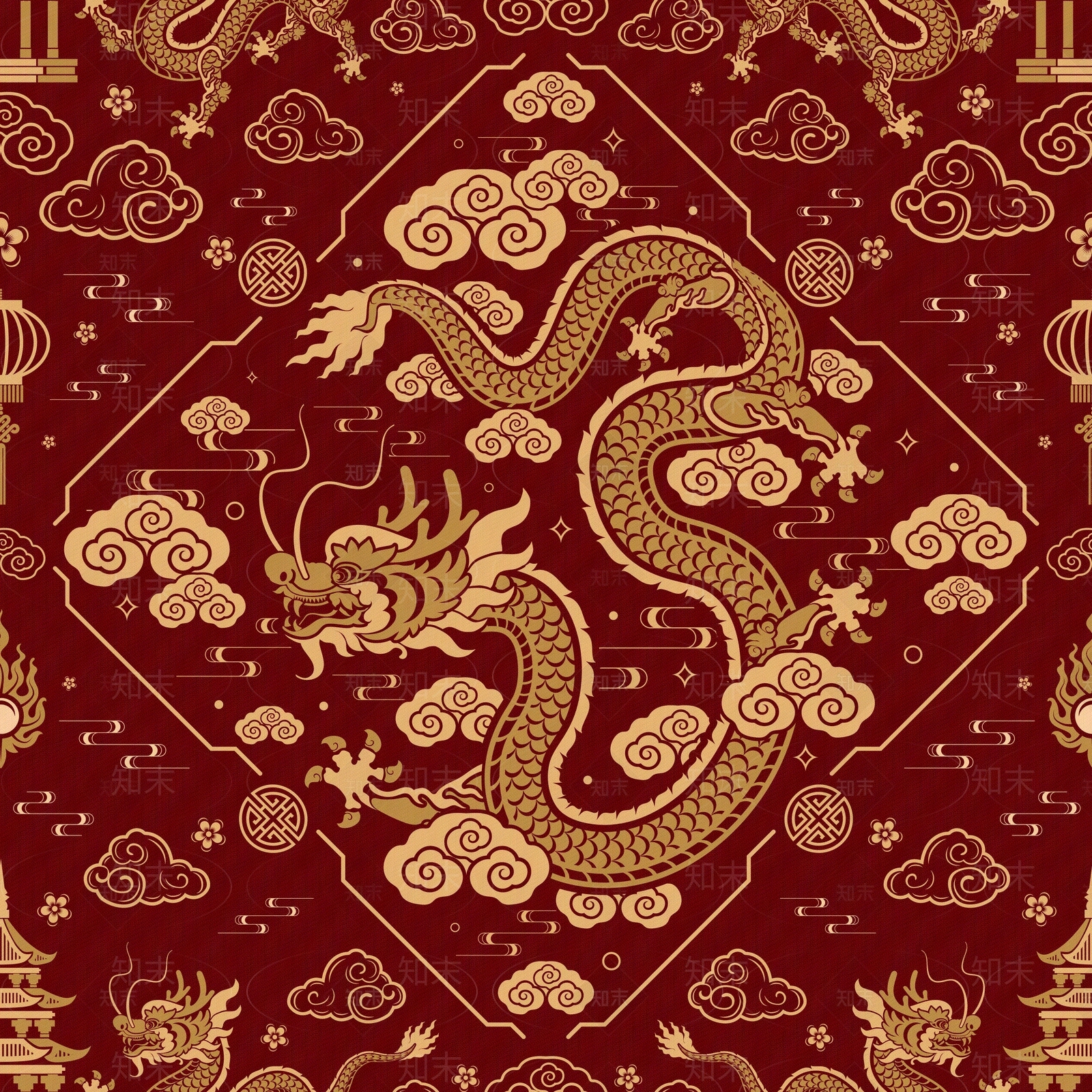 无缝新中式壁纸贴图下载【ID:1156906923】