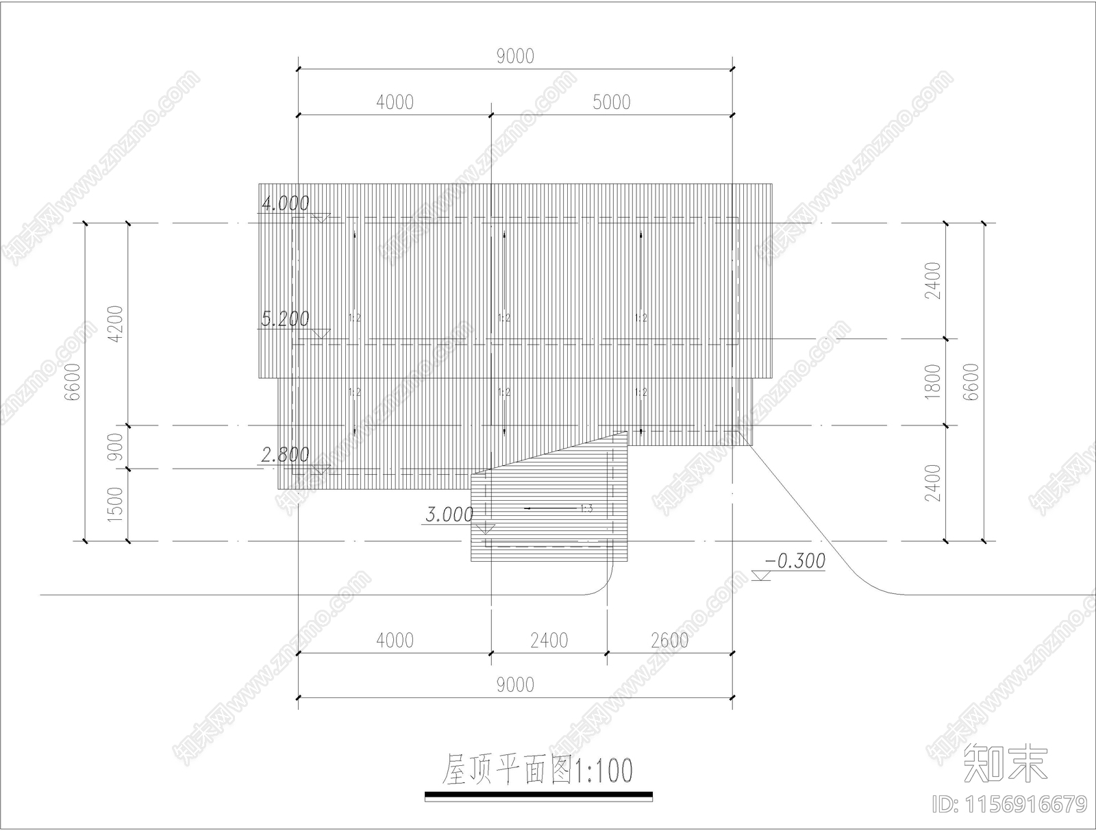 现代风格斜屋顶公厕建筑cad施工图下载【ID:1156916679】