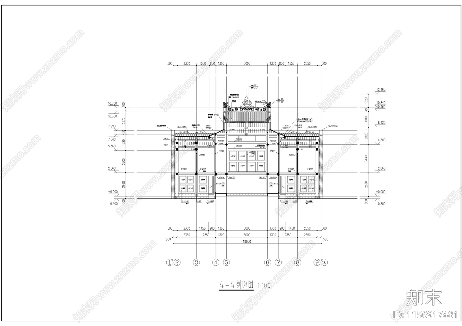 高质量古建筑cad施工图下载【ID:1156917481】