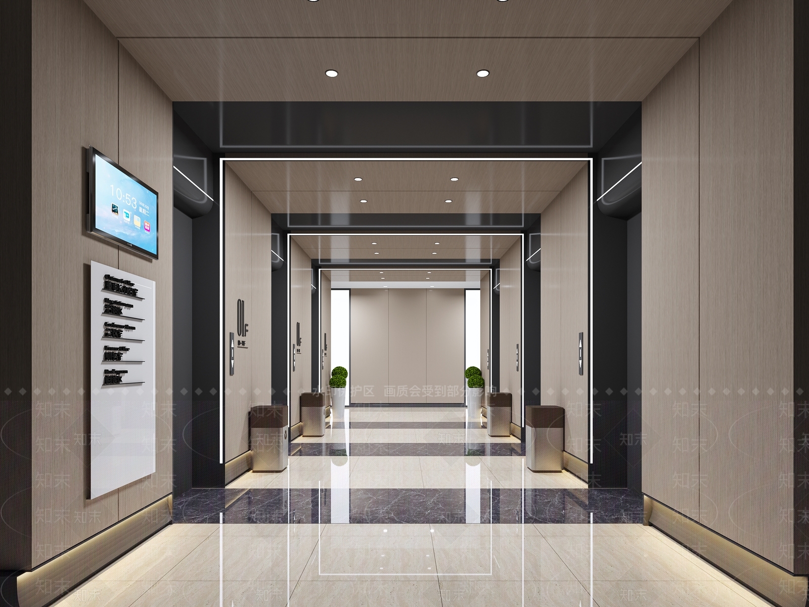 现代电梯间3D模型下载【ID:1156919509】