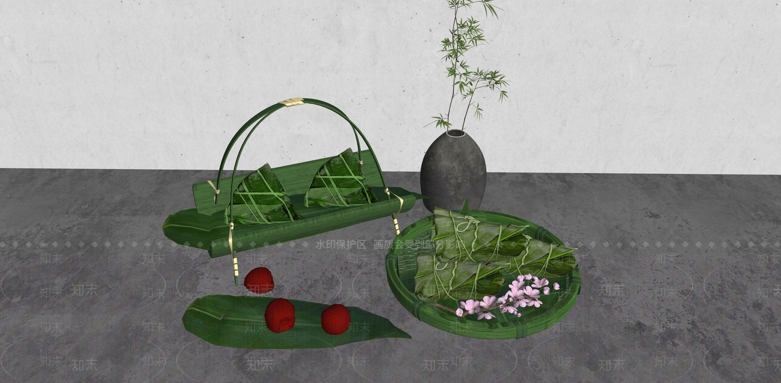 端午节粽子SU模型下载【ID:1156919451】