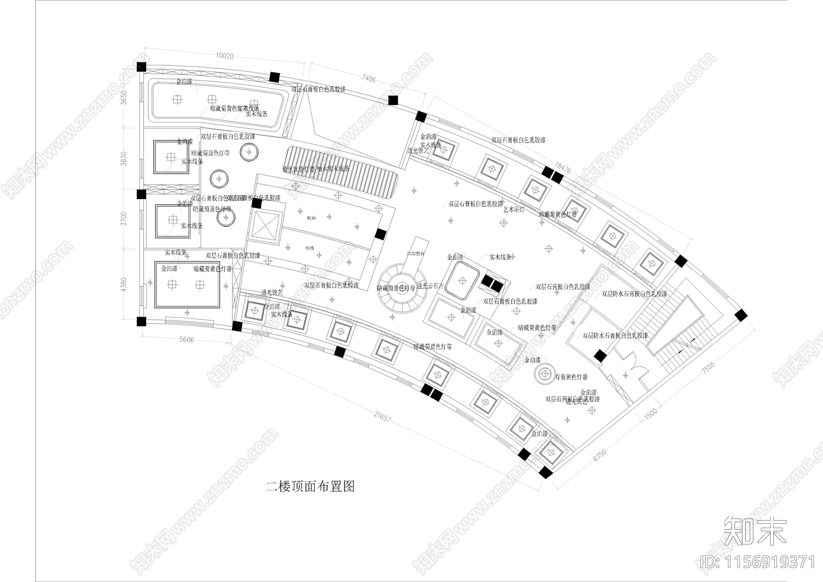 1450㎡西餐厅咖啡厅cad施工图下载【ID:1156919371】