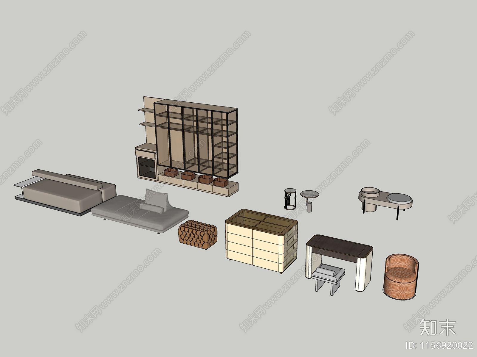 现代室内家具SU模型下载【ID:1156920022】