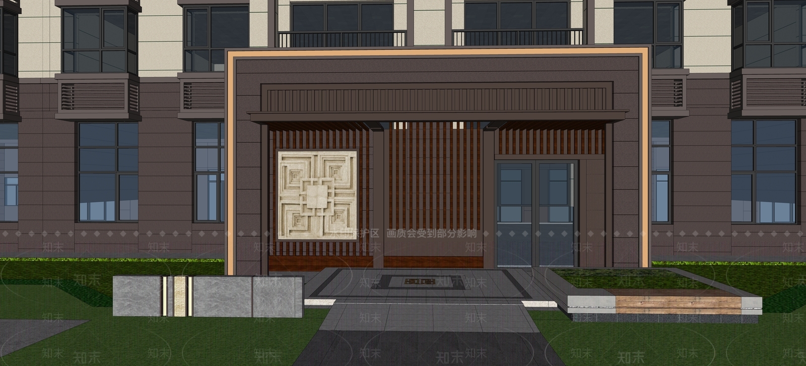 现代入户门SU模型下载【ID:1156923175】