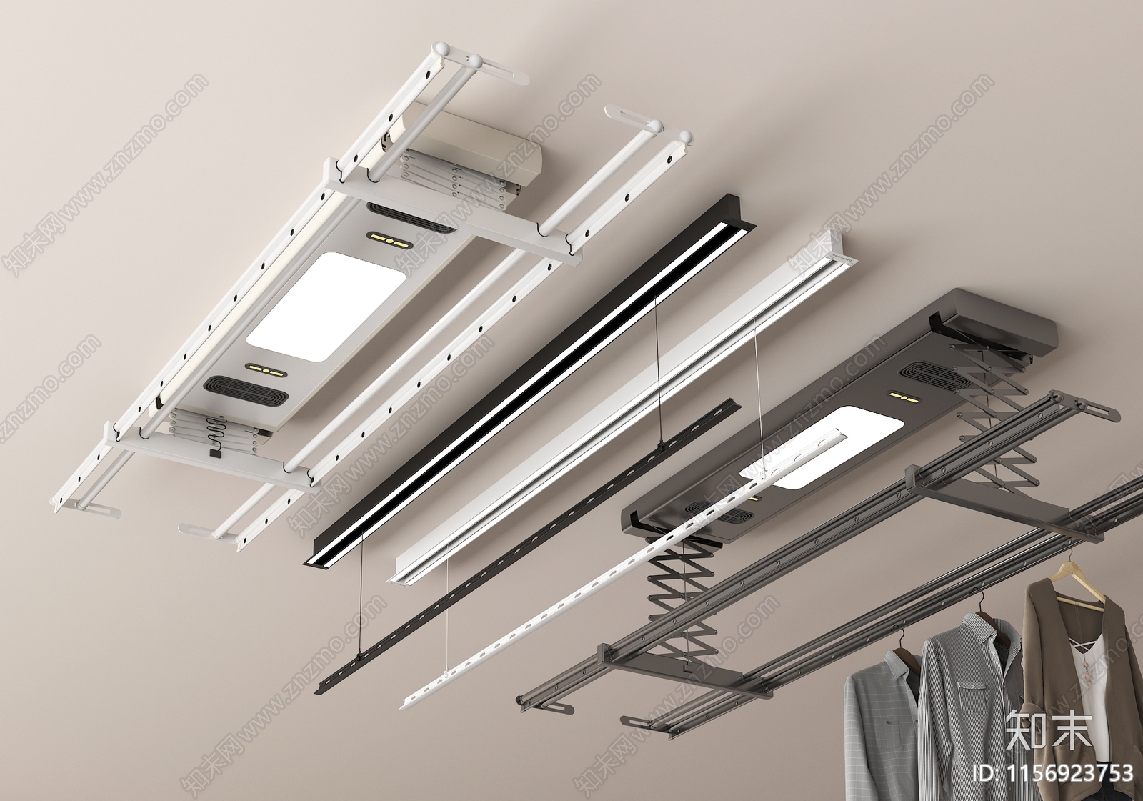 现代晾衣架3D模型下载【ID:1156923753】