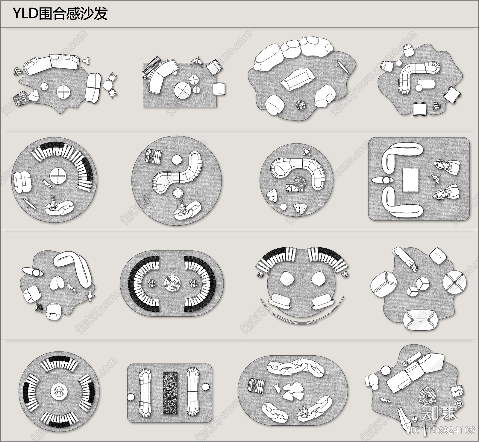 2024爆款家居组合图库施工图下载【ID:1156924108】